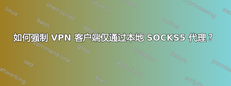 如何强制 VPN 客户端仅通过本地 SOCKS5 代理？