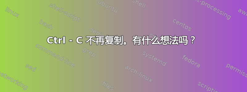 Ctrl - C 不再复制。有什么想法吗？