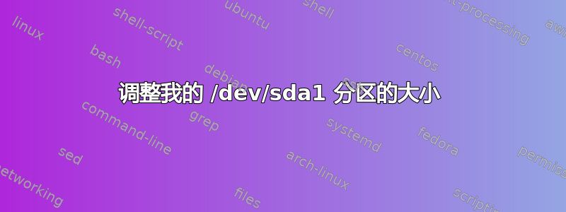 调整我的 /dev/sda1 分区的大小