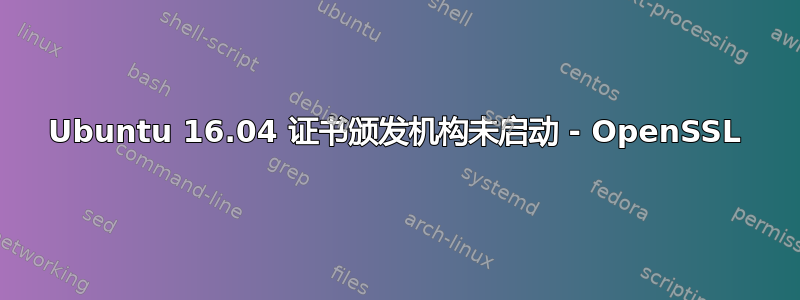 Ubuntu 16.04 证书颁发机构未启动 - OpenSSL