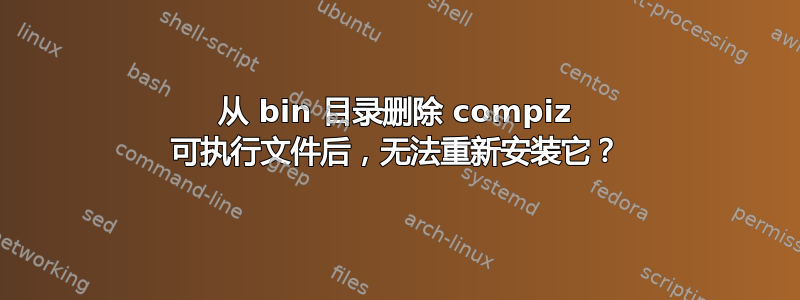 从 bin 目录删除 compiz 可执行文件后，无法重新安装它？