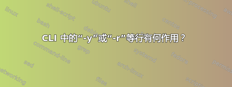 CLI 中的“-y”或“-r”等行有何作用？