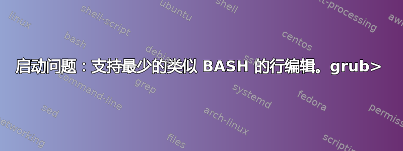 启动问题：支持最少的类似 BASH 的行编辑。grub>