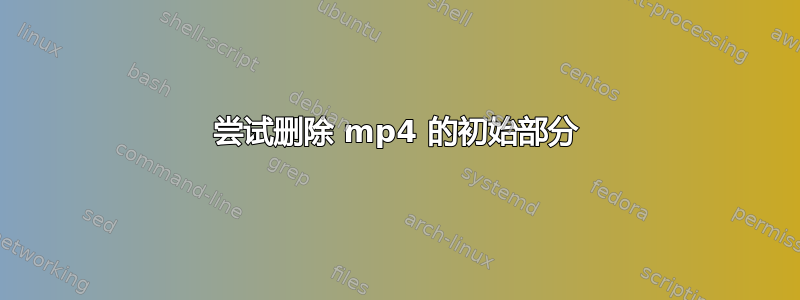 尝试删除 mp4 的初始部分