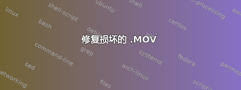 修复损坏的 .MOV