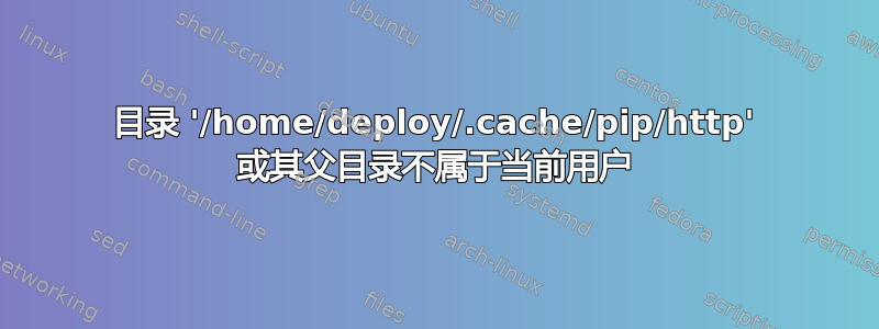 目录 '/home/deploy/.cache/pip/http' 或其父目录不属于当前用户