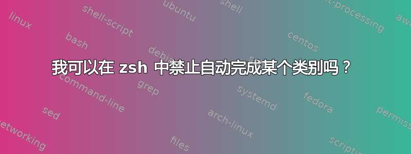 我可以在 zsh 中禁止自动完成某个类别吗？