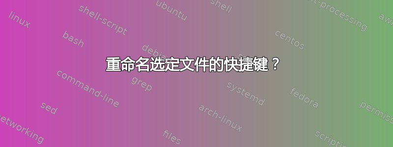 重命名选定文件的快捷键？