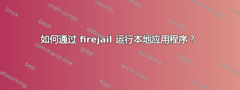 如何通过 firejail 运行本地应用程序？