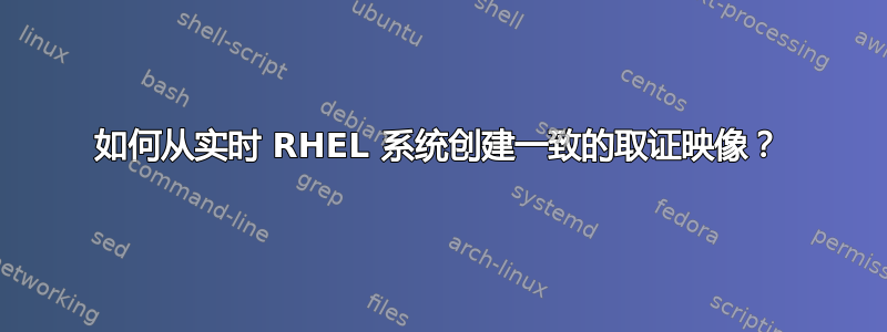 如何从实时 RHEL 系统创建一致的取证映像？