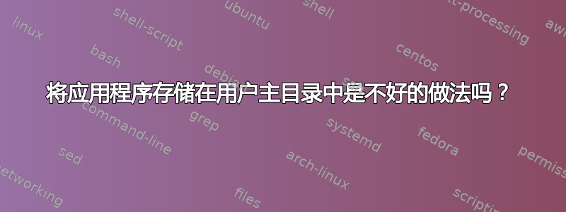 将应用程序存储在用户主目录中是不好的做法吗？