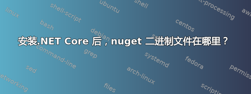 安装.NET Core 后，nuget 二进制文件在哪里？