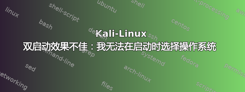 Kali-Linux 双启动效果不佳：我无法在启动时选择操作系统 