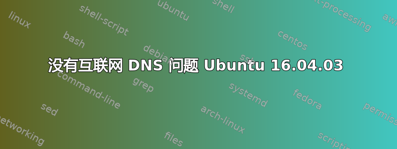 没有互联网 DNS 问题 Ubuntu 16.04.03