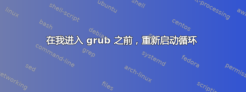 在我进入 grub 之前，重新启动循环