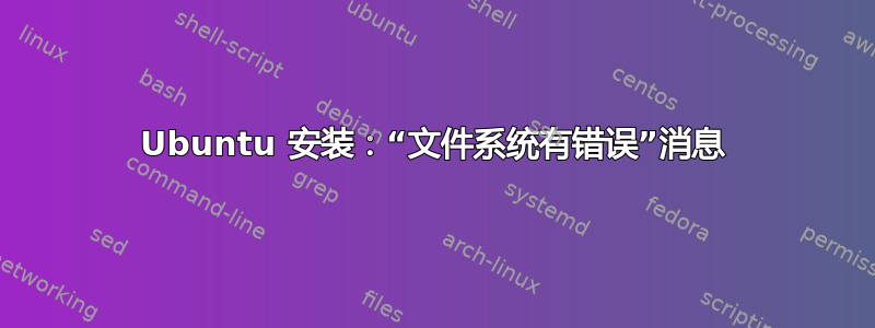 Ubuntu 安装：“文件系统有错误”消息