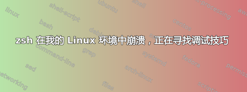 zsh 在我的 Linux 环境中崩溃，正在寻找调试技巧