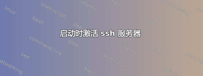 启动时激活 ssh 服务器