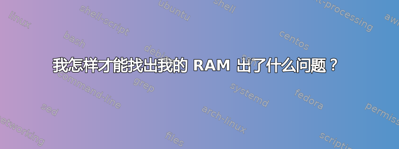 我怎样才能找出我的 RAM 出了什么问题？