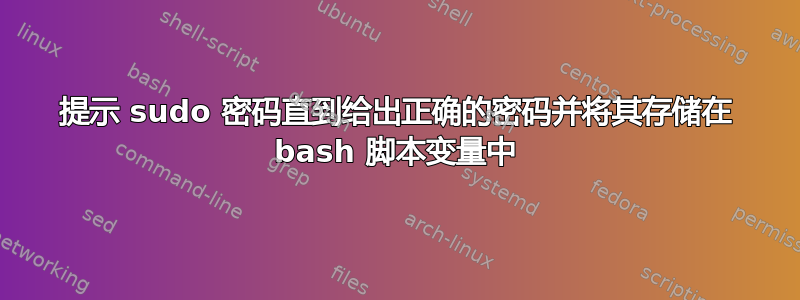 提示 sudo 密码直到给出正确的密码并将其存储在 bash 脚本变量中