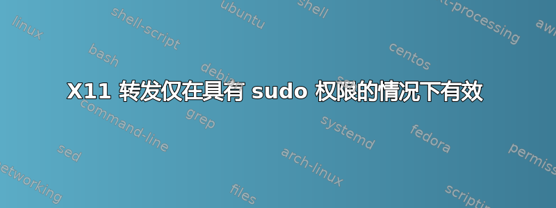 X11 转发仅在具有 sudo 权限的情况下有效