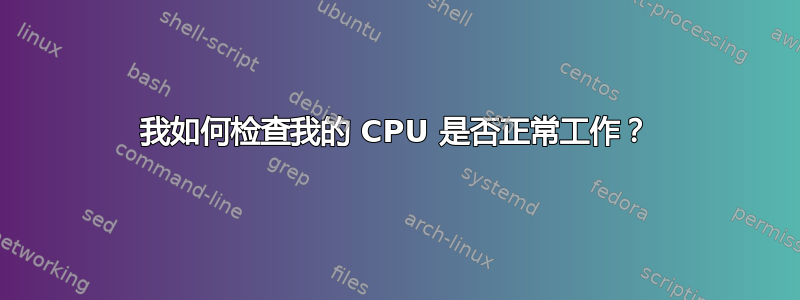 我如何检查我的 CPU 是否正常工作？