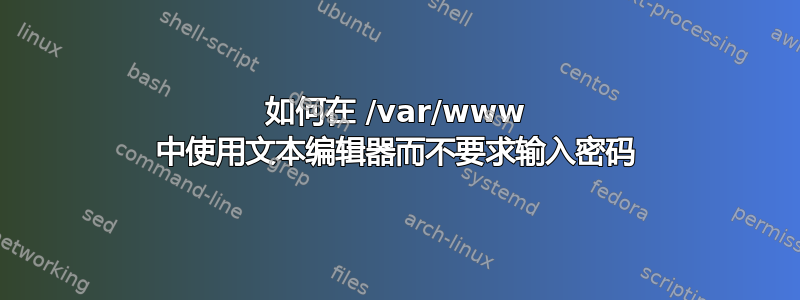 如何在 /var/www 中使用文本编辑器而不要求输入密码