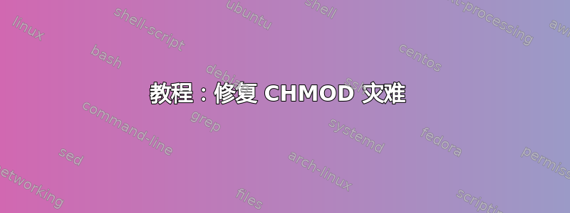 教程：修复 CHMOD 灾难 