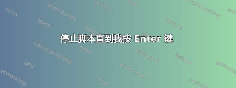 停止脚本直到我按 Enter 键