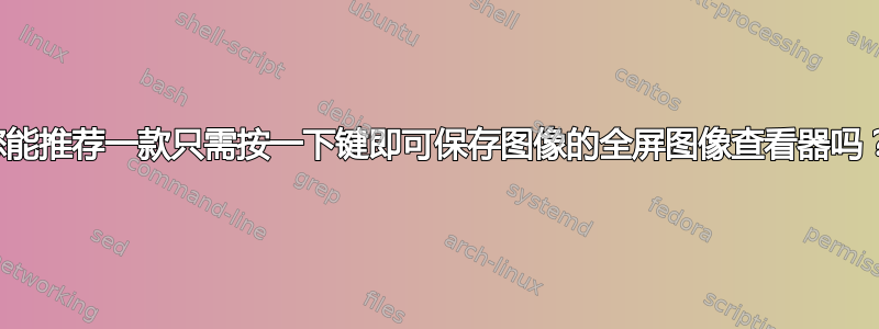 您能推荐一款只需按一下键即可保存图像的全屏图像查看器吗？