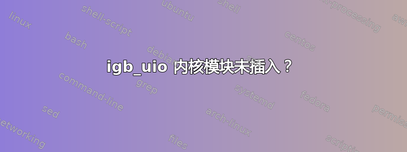 igb_uio 内核模块未插入？