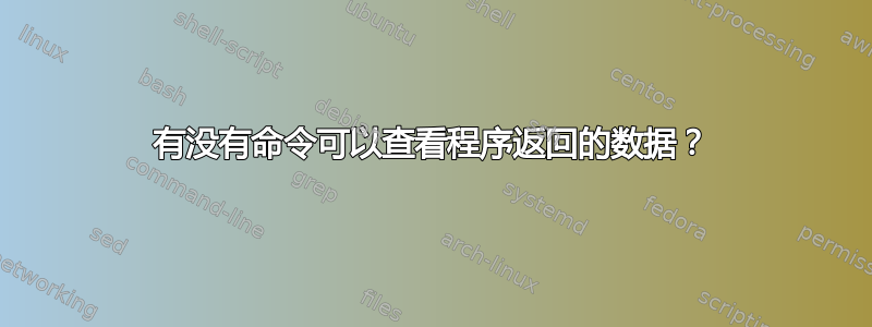 有没有命令可以查看程序返回的数据？