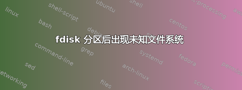 fdisk 分区后出现未知文件系统