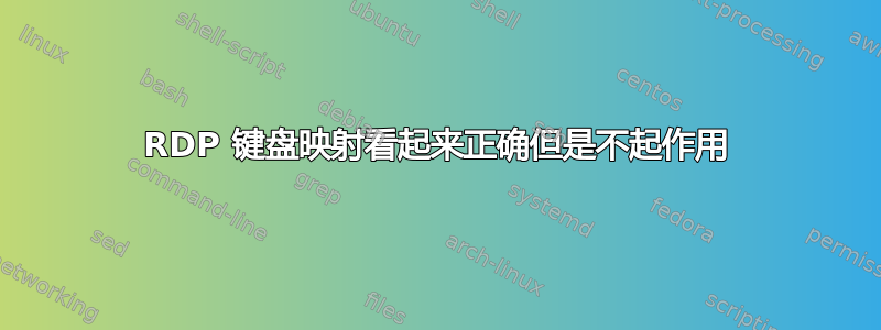 RDP 键盘映射看起来正确但是不起作用