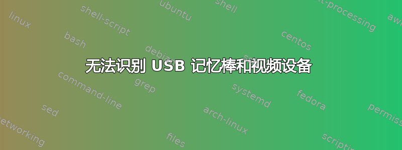 无法识别 USB 记忆棒和视频设备