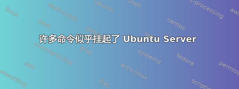 许多命令似乎挂起了 Ubuntu Server