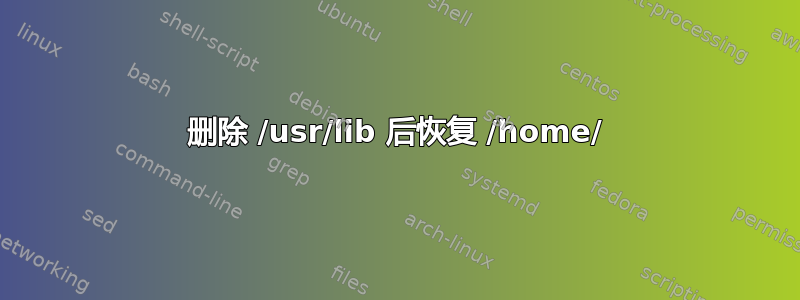 删除 /usr/lib 后恢复 /home/