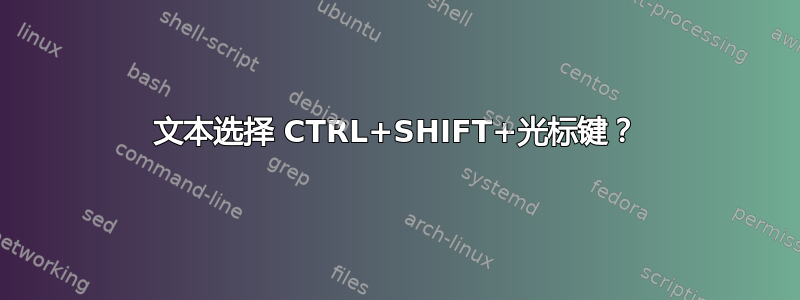 文本选择 CTRL+SHIFT+光标键？