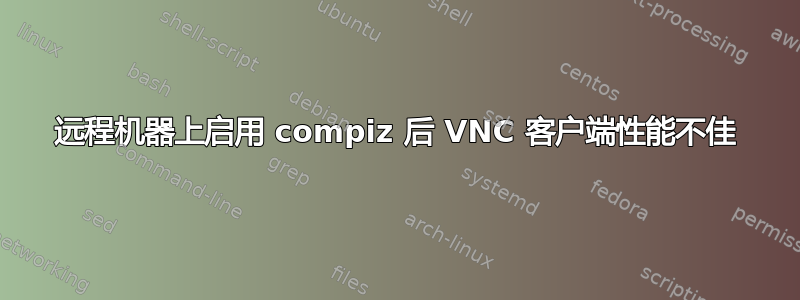 远程机器上启用 compiz 后 VNC 客户端性能不佳