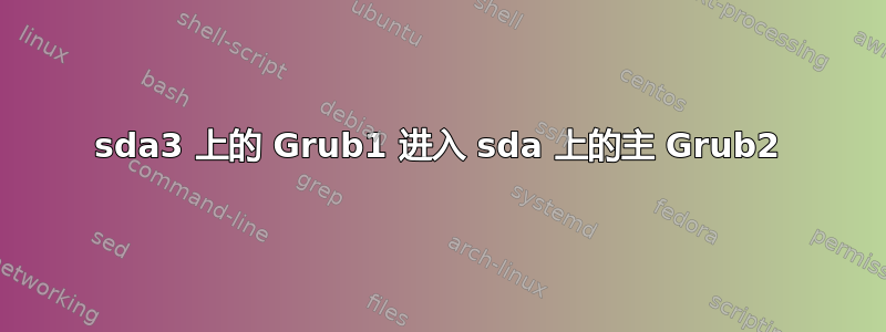 sda3 上的 Grub1 进入 sda 上的主 Grub2