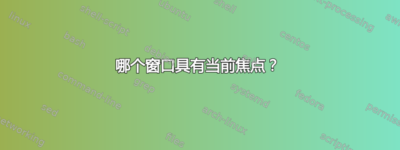 哪个窗口具有当前焦点？