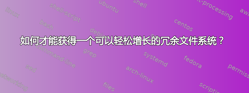 如何才能获得一个可以轻松增长的冗余文件系统？