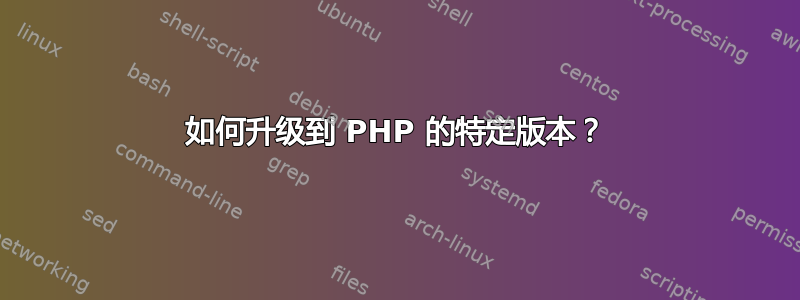 如何升级到 PHP 的特定版本？