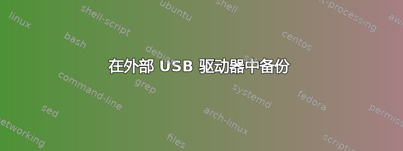 在外部 USB 驱动器中备份