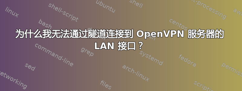 为什么我无法通过隧道连接到 OpenVPN 服务器的 LAN 接口？