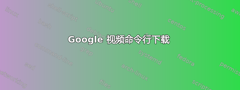 Google 视频命令行下载