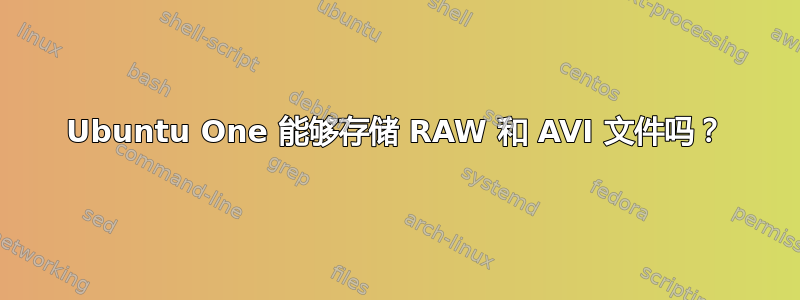 Ubuntu One 能够存储 RAW 和 AVI 文件吗？