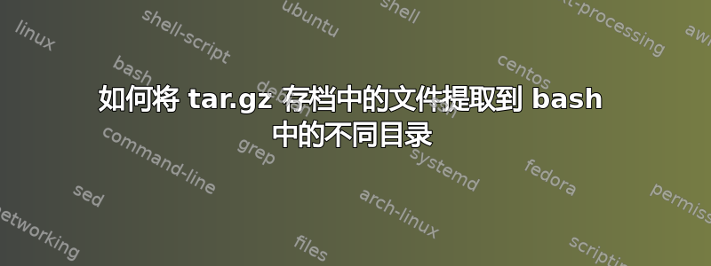 如何将 tar.gz 存档中的文件提取到 bash 中的不同目录