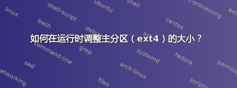 如何在运行时调整主分区（ext4）的大小？