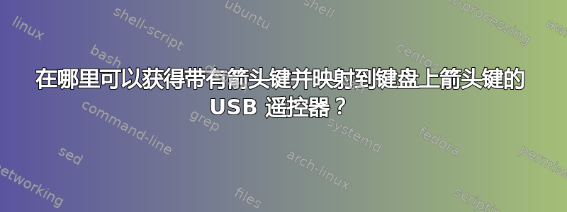 在哪里可以获得带有箭头键并映射到键盘上箭头键的 USB 遥控器？